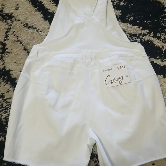 YMI Jean's Curvt Fit White Shortalls - Picture 6 of 8